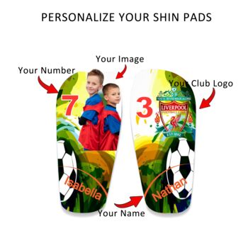 Personalised Shin Pads Kids Football Soccer Gift One, 4 of 4