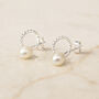 Sterling Silver Freshwater Pearl Circle Stud Earrings, thumbnail 2 of 10
