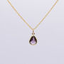Amethyst Purple Teardrop Pendant Necklace, thumbnail 1 of 5
