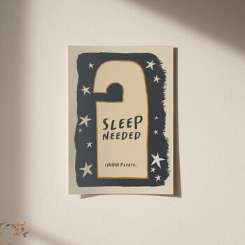 Sleep Needed Bedroom Print, 3 of 9