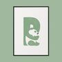 P For Panda Children's Initial Print, thumbnail 3 of 3
