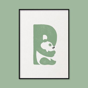 P For Panda Children's Initial Print, 3 of 3