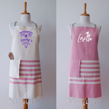 Sustainable, Personalised Cotton Kitchen Apron, 5 of 12