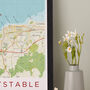 Framed And Personalised Whitstable Kent Map Print, thumbnail 2 of 7