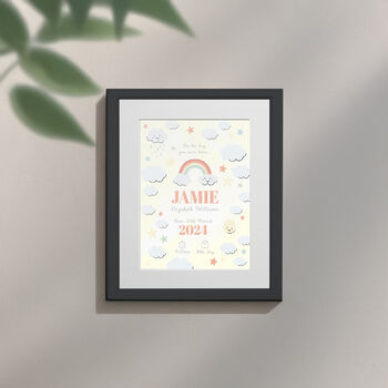 Personalised On The Day You Were Born Rainbow Framed Print, 6 of 10