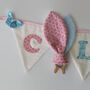 Cream, Pink And Blue Personalised Name Bunting, thumbnail 5 of 12