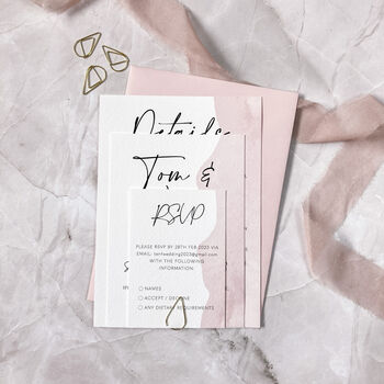 Blush Pink Wedding Invitation, 6 of 10