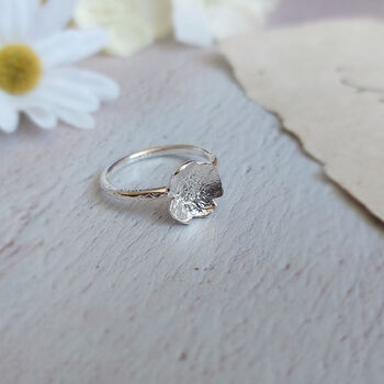 Small Daisy Ring Pressed Flower Sterling Silver, 4 of 6