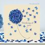 Thinking Of You Butterfly Hydrangea Card, Not 3D, thumbnail 1 of 12