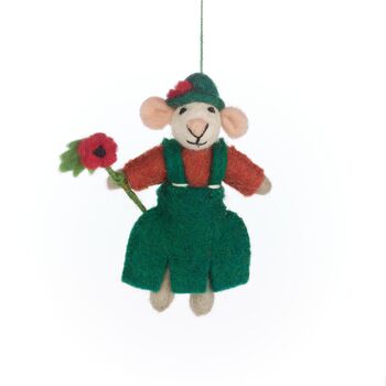 Handmade Felt Poppy The Mouse Decoration, 2 of 6