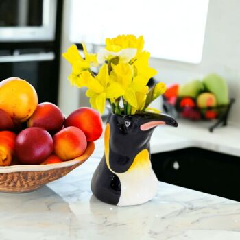 Hand Painted Ceramic Penguin Head Storage Vase, 4 of 5