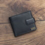Men's Personalised Luxury Black Leather Wallet Trifold Rfid, thumbnail 2 of 9