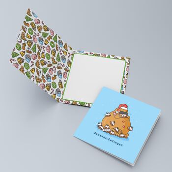 Cute Christmas Gingerbread Pudding Card, 2 of 9