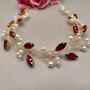 Red Crystal And Pearl Bridal Hair Vine, thumbnail 2 of 11