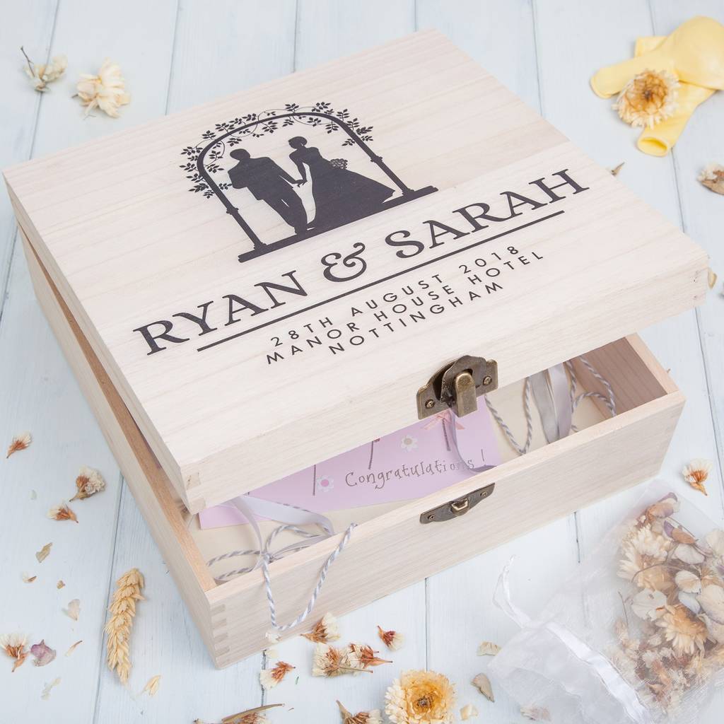 Personalised Wooden Wedding Memory Box By British and Bespoke ...