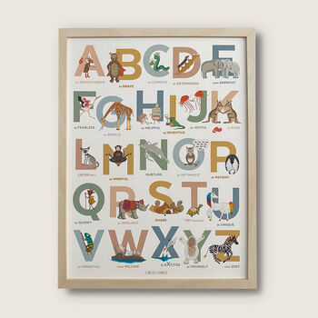 Alphabet Of Emotions Illustrated Animal Nursery Print, 2 of 10