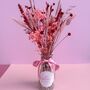 Valentines Red And Pink Dried Flower Gift With Vase, thumbnail 1 of 3