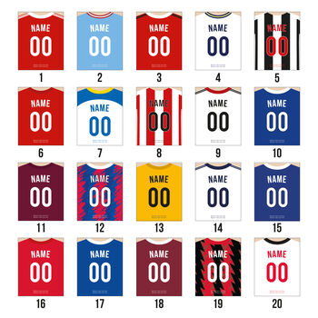 Team Colours Football Shirt Framed Print, 4 of 4
