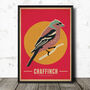 Chaffinch Birds Retro Style Poster Print, thumbnail 1 of 2