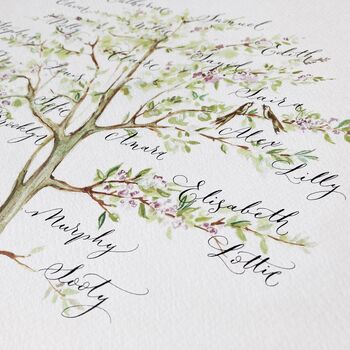 Personalised Calligraphy Family Tree Print, 4 of 10