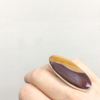 Mookaite Oval Gemstone Ring Set In Sterling Silver, 2 of 4