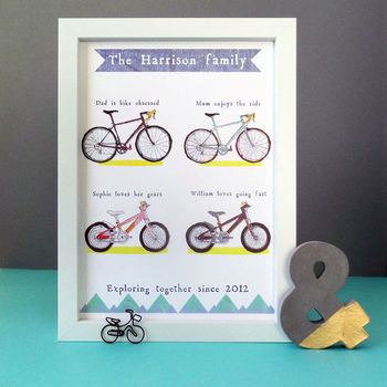 Personalised Cycling Family Print, 2 of 12