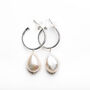 Silver Pearl Hoop Earrings, thumbnail 5 of 8