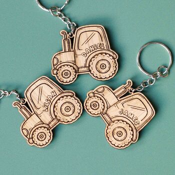Personalised Tractor Keyrings – Farm Party Bag Favours For Children, 4 of 6