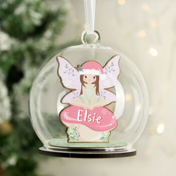Wooden And Glass Personalised Santa Bauble, 3 of 4
