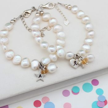 Pearl And Birthstone Christening Bracelet, 7 of 9