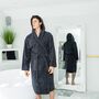 Nua Cotton Men's Heavyweight Hooded Dressing Gown, thumbnail 1 of 8