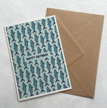 Happy Birthday Mackerel Greetings Card, 2 of 5