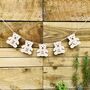 Personalised Wooden Bunting Teddy And Name, thumbnail 7 of 8