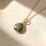 Emerald May Birthstone Minimalist Gold Plated Necklace, thumbnail 1 of 4