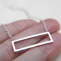 Recycled Silver Horizontal Frame Necklace, thumbnail 3 of 4