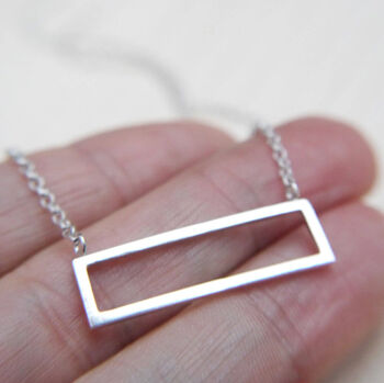 Recycled Silver Horizontal Frame Necklace, 3 of 4