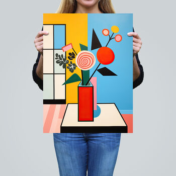Floral Cubism Pop Art Cubist Vibrant Wall Art Print, 2 of 6