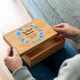 Personalised Our Special Memories Oak Box Blue Flowers, thumbnail 3 of 3
