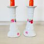 Pair Of Vintage Porcelain Floral Candlesticks ~ 30, thumbnail 6 of 6
