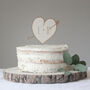 Personalised Love Heart Wooden Wedding Cake Topper, thumbnail 1 of 5