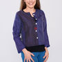 Purple Pure Silk Hand Stitched Ladies Jacket, thumbnail 4 of 6