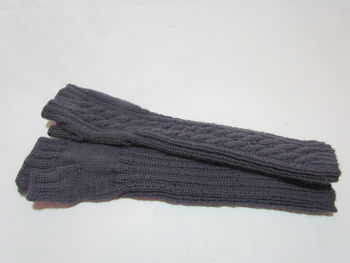 Long Colorful Fingerless Cable Knit Gloves, 8 of 9