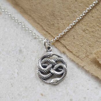 Sterling Silver Twisted Snake Necklace, 4 of 6