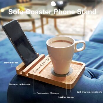 Personalised Sofa Coaster Phone Stand, 3 of 12