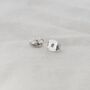 Sterling Silver Princess Cut Birthstone Earrings November Topaz, thumbnail 2 of 6