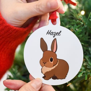 Personalised Rabbit Christmas Tree Decoration, 3 of 6