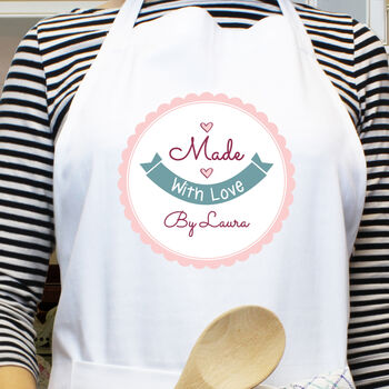 Personalised Made With Love Chef's Apron, 3 of 5