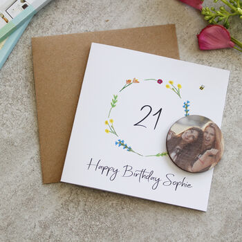 21st Birthday Personalised Photo Magnet Card, 2 of 5
