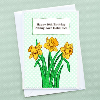 'Daffodils' Personalised Birthday Card, 3 of 5