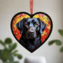 Labrador Stained Glass Effect Heart Suncatcher, thumbnail 3 of 9